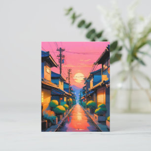 Hushed Street, Warm Glows auf der japanischen Stra Feiertagspostkarte