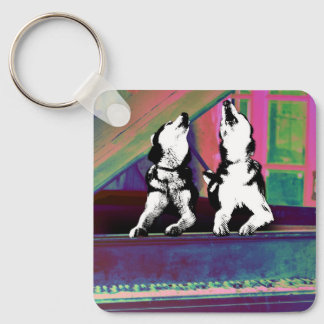 Huskies Heulende Blues-Schlüsselanhänger Schlüsselanhänger