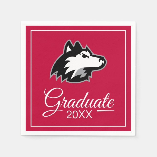 Huskies im Norden Illinois | ABSCHLUSS Serviette (Vorderseite)