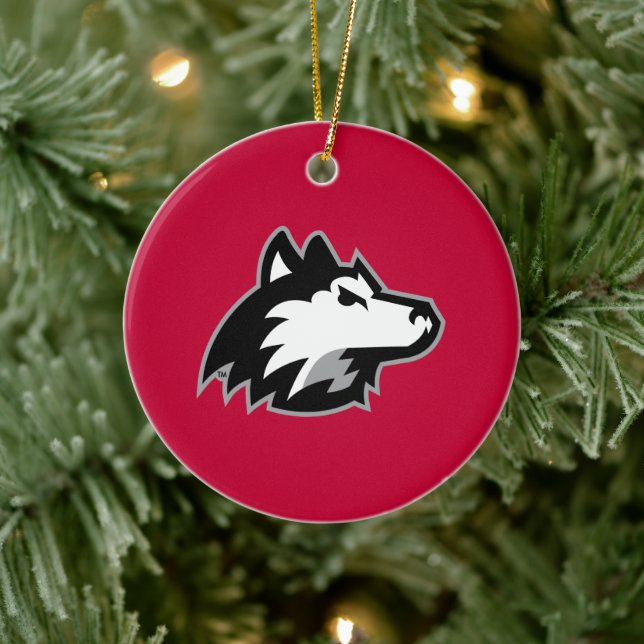 Huskies im Norden Illinois Keramik Ornament (Baum)