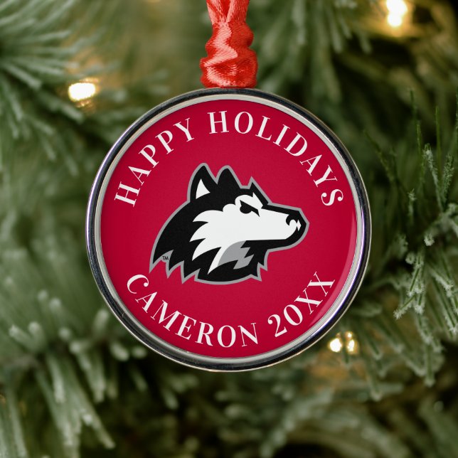 Huskies im Norden Illinois Ornament Aus Metall (Baum)