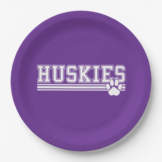 Huskies Pfote  Pappteller (Vorderseite)