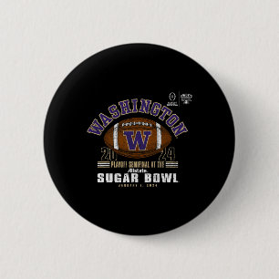 Huskies Sugar Bowl 2024 Cfp Football Vintage Logo Button