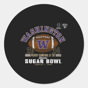 Huskies Sugar Bowl 2024 Cfp Football Vintage Logo Runder Aufkleber
