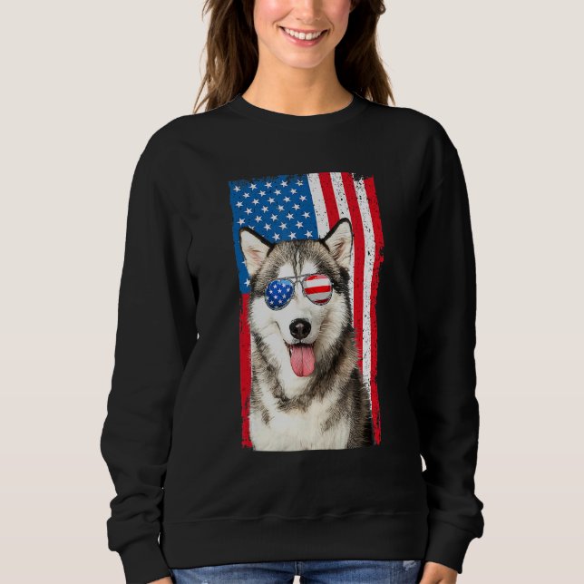 Husky 4th Of July Men Siberian Husky Dog Love Owne Sweatshirt (Vorderseite)