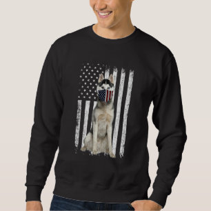 Husky American Flag Patriotic Husky Dog 4. Jul Sweatshirt