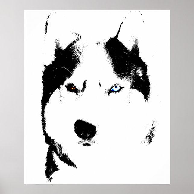 Husky Art Print Sled Dog Art Poster Husky Geschenk (Vorne)