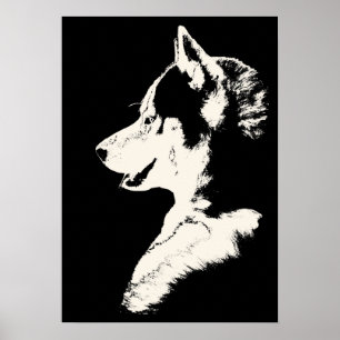 Husky Art Print Sled Dog Art Poster Malamute Gesch