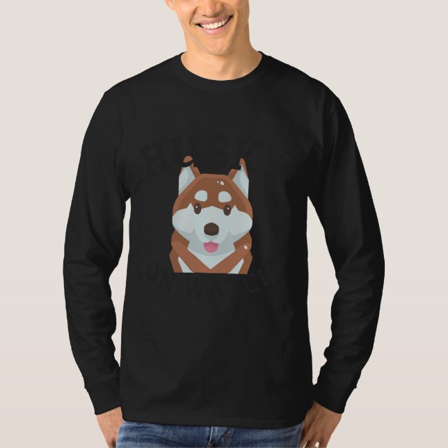 Husky auf Beobachtung wichtig T-Shirt (Vorderseite)