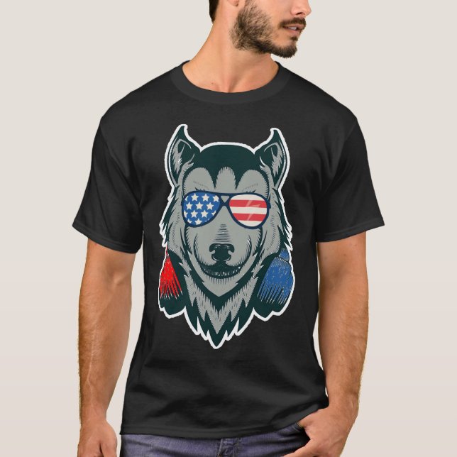 Husky auf Beobachtung wichtig T-Shirt (Vorderseite)
