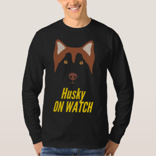 Husky auf dem Leiter des sibirischen Huskys T-Shirt