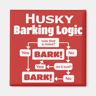 Husky Barking Logic Magnet