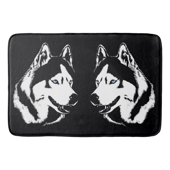 Husky Bathmat Husky Malamute Bath Decke Badematte (Vorderseite)