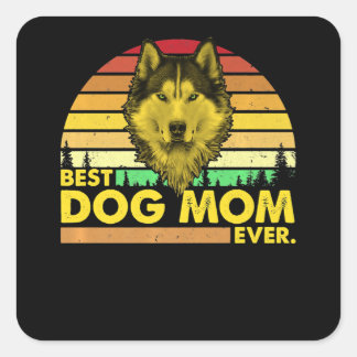 Husky | Beste Husky-Mama je Dog Mommy Quadratischer Aufkleber