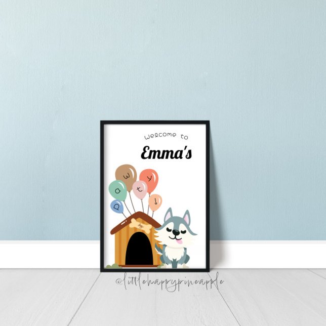 Husky Birthday Party Sign Poster (Von Creator hochgeladen)