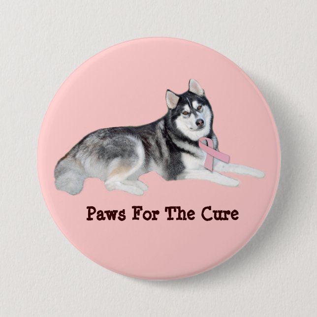 Husky-Brustkrebs-Knopf Button (Vorderseite)