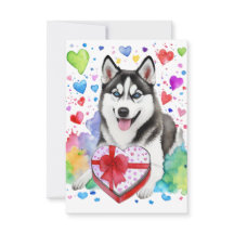 Husky Candy Heart Card