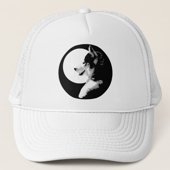 Husky Caps Schlittenhunde Husky / Wolfshüte Gesche Truckerkappe (Vorderseite)