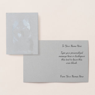 Husky Cards Personalisiert Husky Hund Cards Silver Folienkarte
