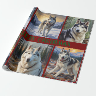 Husky Christmas Geschenkpapier