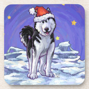 Husky Christmas Getränkeuntersetzer