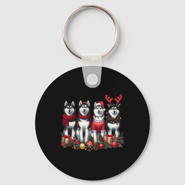Husky Christmas Schlüsselanhänger (Vorderseite)