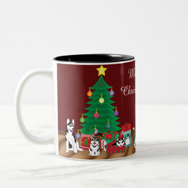 Husky Christmas Tasse (Links)