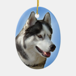 Husky-Dekoration Personalisierter Schlittenhunde Keramik Ornament
