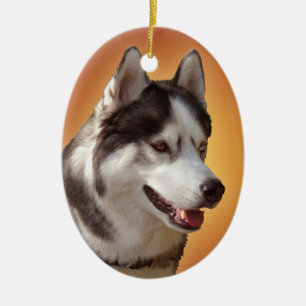 Husky-Dekoration Personalisierter Schlittenhunde Keramikornament