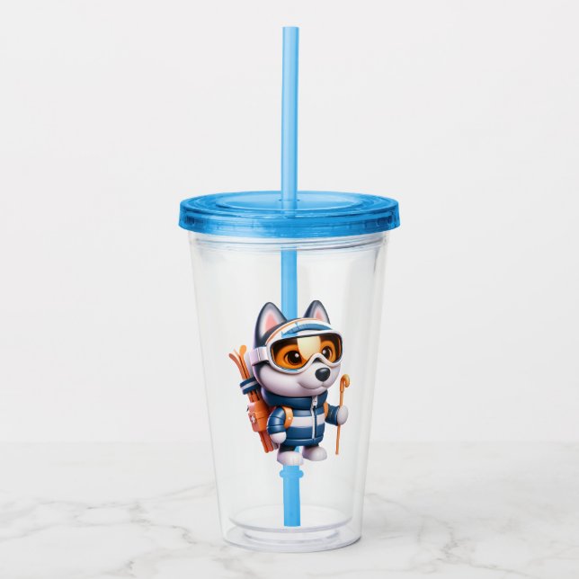 Husky der Abenteurer Acryltrinkbecher (Vorderseite)