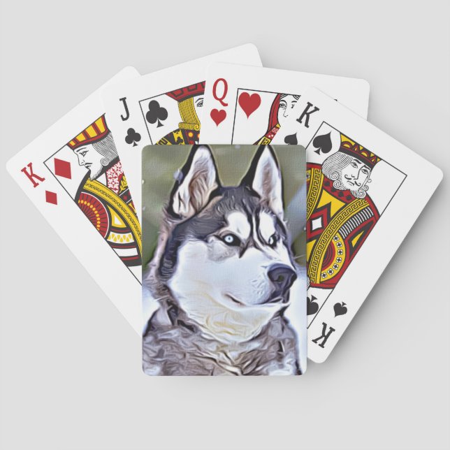 Husky-Digital-Malerei Spielkarten (Rückseite)