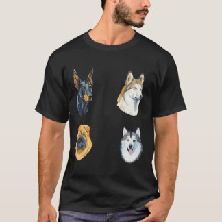 Husky Doberman Charpei Malamute Pack T-Shirt
