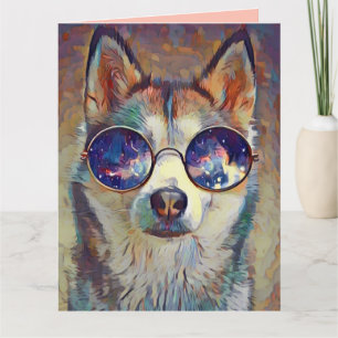HUSKY DOG ART BIRTHDAY GREETING CARD KARTE
