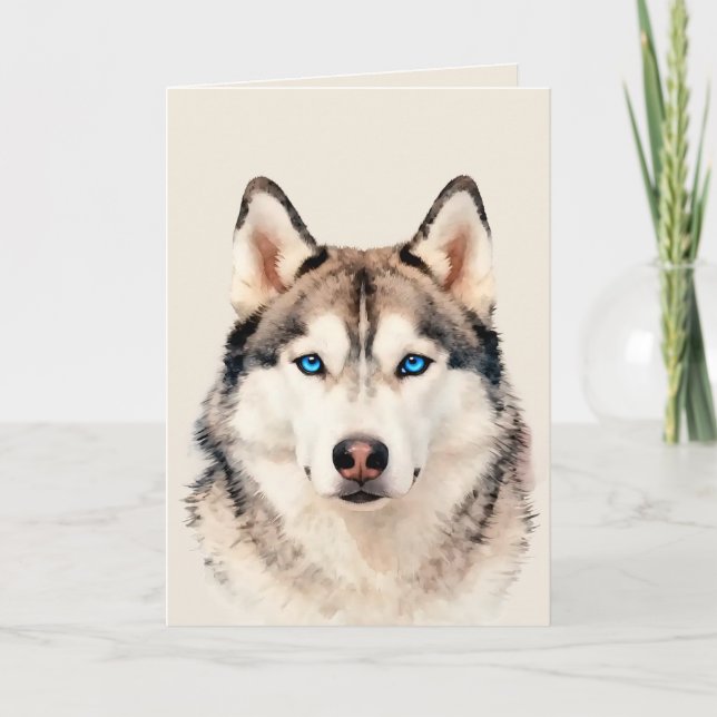 Husky Dog Art Design Card Karte (Vorderseite)