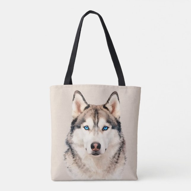 Husky Dog Art Design Tote Bag (Rückseite)