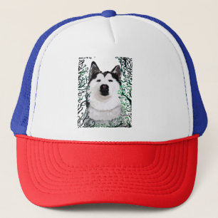 Husky Dog Art Trucker Hat Truckerkappe