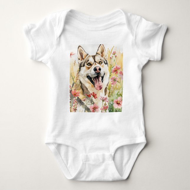Husky Dog Baby Bodysuit Baby Strampler (Vorderseite)