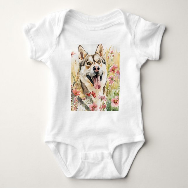 Husky Dog Baby Bodysuit Strampler (Vorderseite)