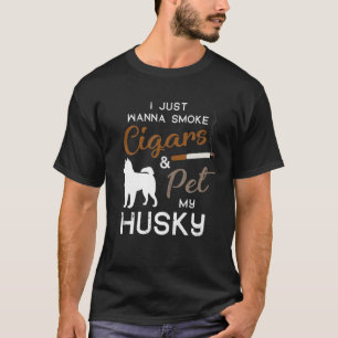 Husky Dog Cigar Lover Eigentümer Christmas Gif T-Shirt