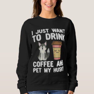 Husky Dog Coffee Funny Dog Mama Sweatshirt