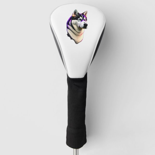 Husky Dog Design Golf Headcover (Vorderseite)