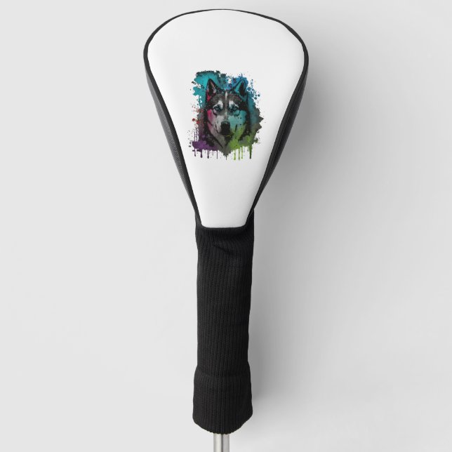 Husky Dog Golf Headcover (Vorderseite)
