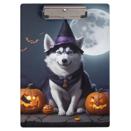 Husky Dog Halloween Adventure Moonlit Magic Spooky Klemmbrett