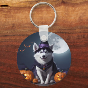 Husky Dog Halloween Adventure Moonlit Magic Spooky Schlüsselanhänger