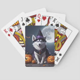 Husky Dog Halloween Adventure Moonlit Magic Spooky Spielkarten