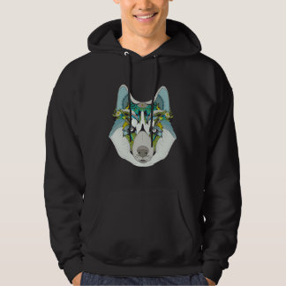 Husky Dog Illustration Dog Hoodie