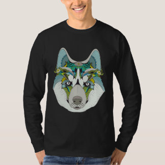 Husky Dog Illustration Dog T-Shirt