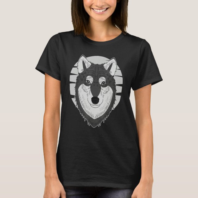Husky dog imprint artwork face with Siberian Husky T-Shirt (Vorderseite)