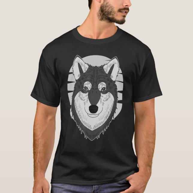 Husky dog imprint artwork face with Siberian Husky T-Shirt (Vorderseite)