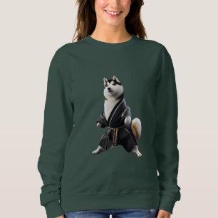 Husky Dog kennt Karate, Husky Dog Karate Player Sweatshirt